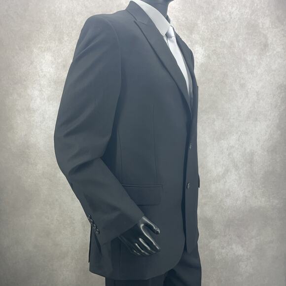 Jos A Bank Signature Collection Mens 43L Black Tailored Fit Blazer Suit Jacket - Picture 3 of 8